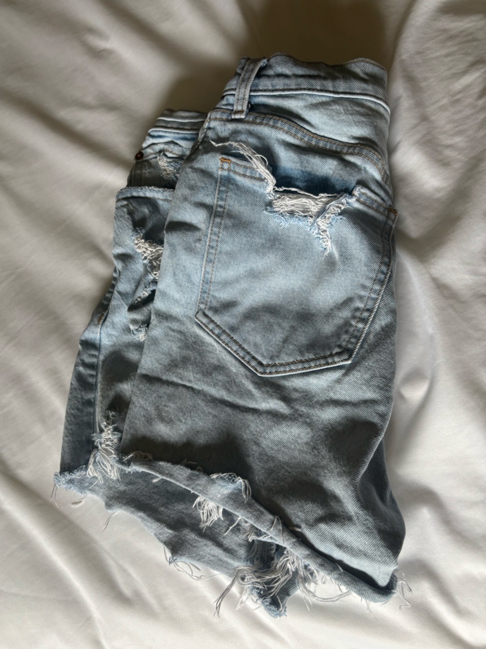 Abercrombie & Fitch Light Curve Love High-Rise Denim Shorts
